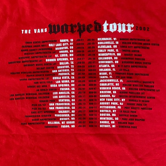 The Vans Warped Tour T-Shirt 2002 - Picture 5 of 6